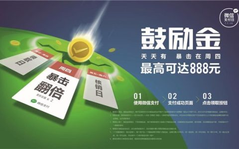微信支付日鼓励金来袭，单笔最高888元鼓励金