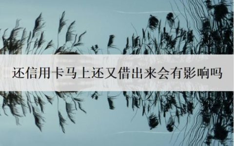 还信用卡马上还又借出来会有影响吗？最低还款还不上怎么办？