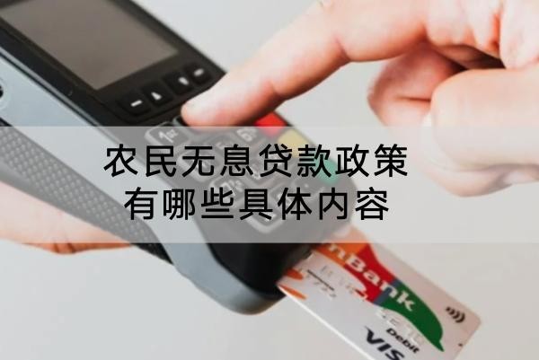 农民无息贷款政策有哪些具体内容？申请条件是什么？
