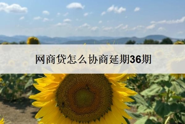 网商贷怎么协商延期36期?一般多久协商成功?