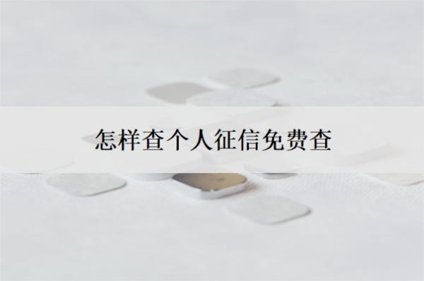 怎样查个人征信免费查?不查征信的网贷