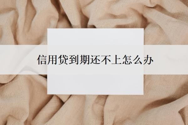 信用贷到期还不上怎么办?到期后还可以再贷出来吗?