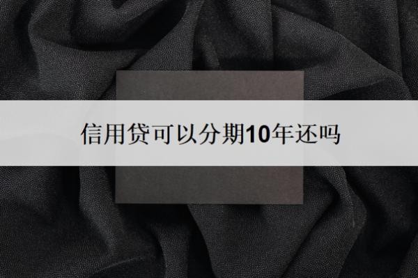 信用贷可以分期10年还吗?可以按年还吗?