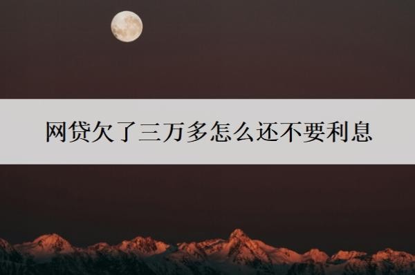 网贷欠了三万多怎么还不要利息?不还会怎样?
