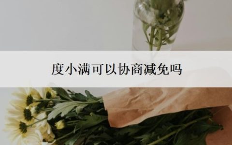 度小满可以协商减免吗？度小满协商还款的3大忌