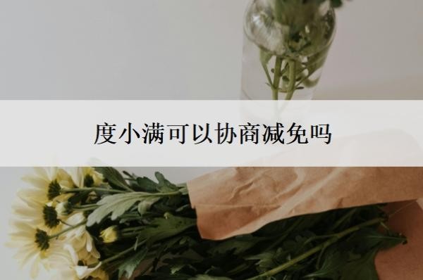 度小满可以协商减免吗?度小满协商还款的3大忌
