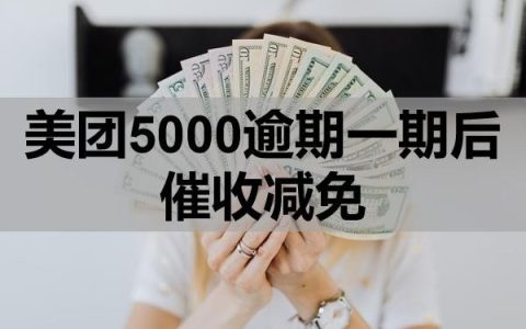 美团5000逾期一期后催收减免政策有哪些？怎么操作？
