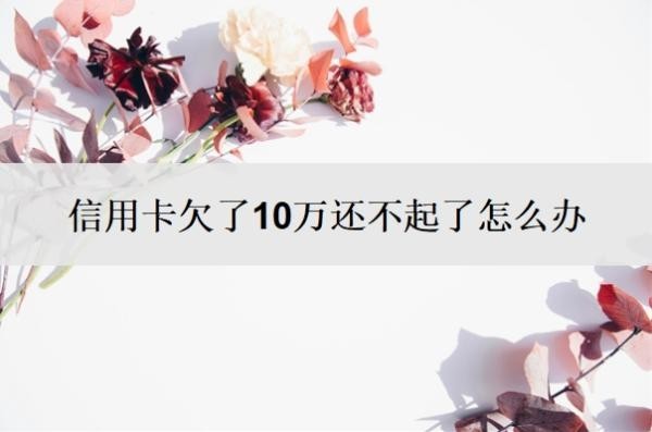 信用卡欠了10万还不起了怎么办?不还会有什么后果?