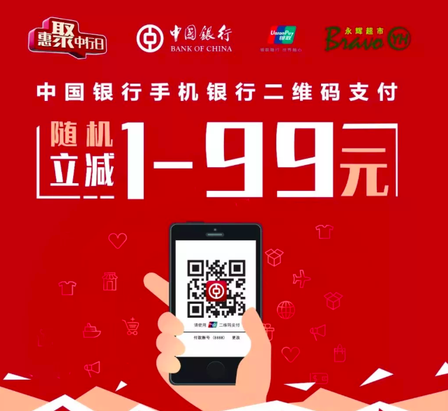中国银行信用卡优惠：快捷支付5倍积分